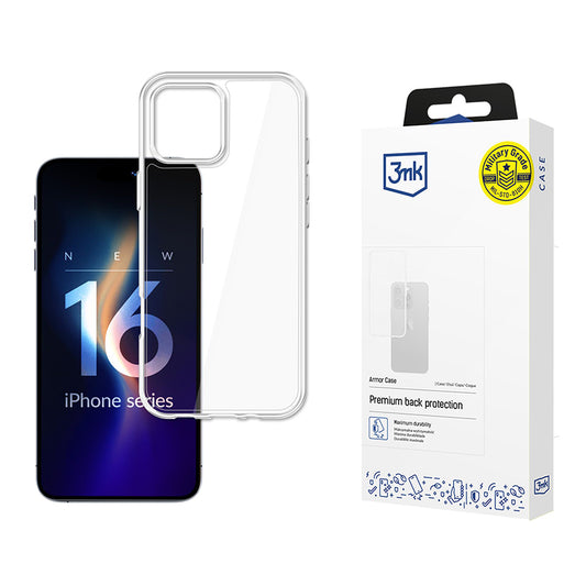 Custodia per Apple iPhone 16 Pro, 3MK, Armor, Trasparente