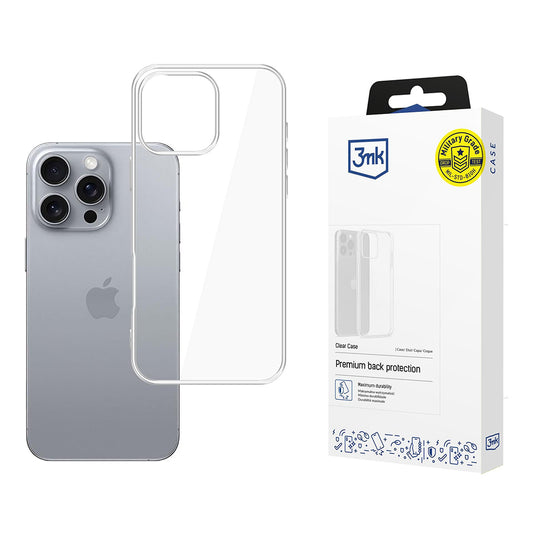 Custodia per Apple iPhone 16 Pro, 3MK, Clear, Trasparente