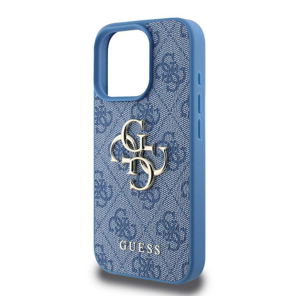 Custodia per Apple iPhone 16 Pro, Guess, 4G Big Logo, Blu