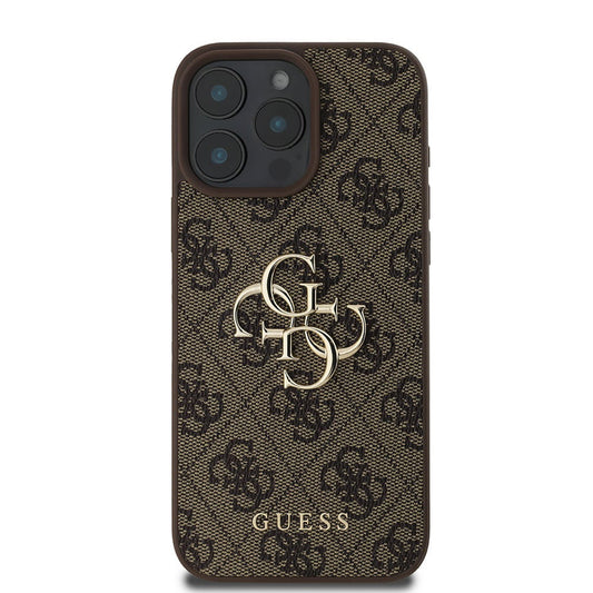 Custodia per Apple iPhone 16 Pro, Guess, 4G Big Logo, Marrone