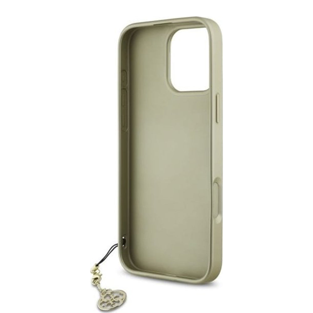 Custodia per Apple iPhone 16 Pro, Guess, 4G Charm, Marrone