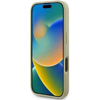 Custodia per Apple iPhone 16 Pro, Guess, Fixed Glitter Big 4G, Dorata