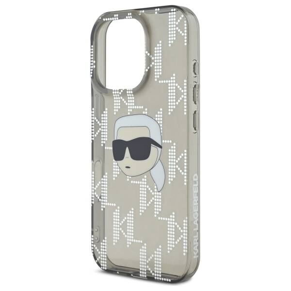 Custodia per Apple iPhone 16 Pro, Karl Lagerfeld, IML Luxury Electroplated Karl's Head, Nera