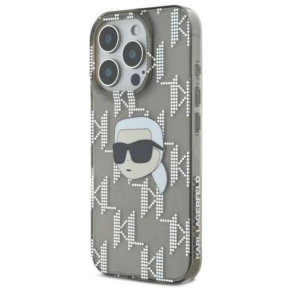 Custodia per Apple iPhone 16 Pro, Karl Lagerfeld, IML Luxury Electroplated Karl's Head, Nera