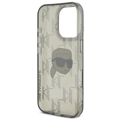 Custodia per Apple iPhone 16 Pro, Karl Lagerfeld, IML Luxury Electroplated Karl's Head, Nera