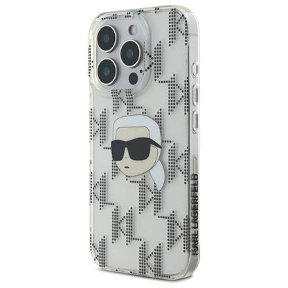 Custodia per Apple iPhone 16 Pro, Karl Lagerfeld, IML Luxury Electroplated Karl's Head, Trasparente
