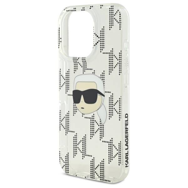 Custodia per Apple iPhone 16 Pro, Karl Lagerfeld, IML Luxury Electroplated Karl's Head, Trasparente