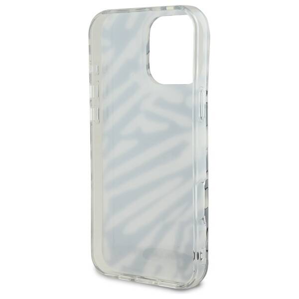 Custodia per Apple iPhone 16 Pro, Karl Lagerfeld, IML Luxury Zebra Pattern con Cinturino, Nera