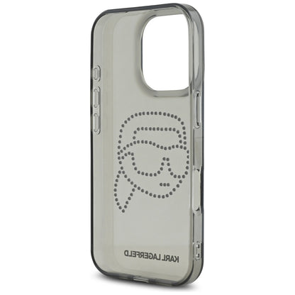 Custodia per Apple iPhone 16 Pro, Karl Lagerfeld, IML Rhinestones Karl's Head, Nera