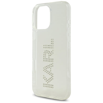 Custodia per Apple iPhone 16 Pro, Karl Lagerfeld, IML Rhinestones Transparent Logo, Trasparente