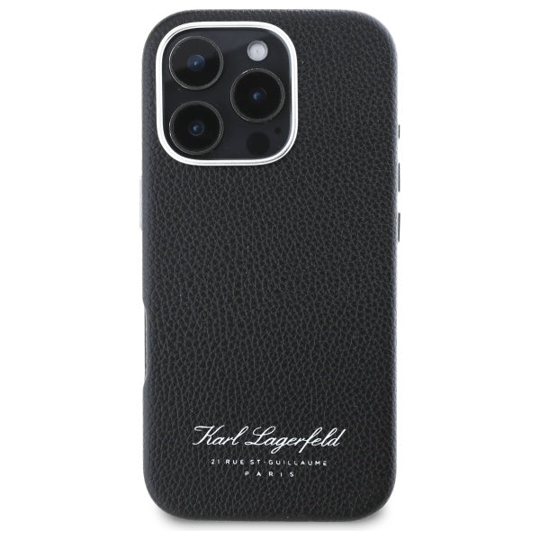 Custodia per Apple iPhone 16 Pro, Karl Lagerfeld, RSG, Nera