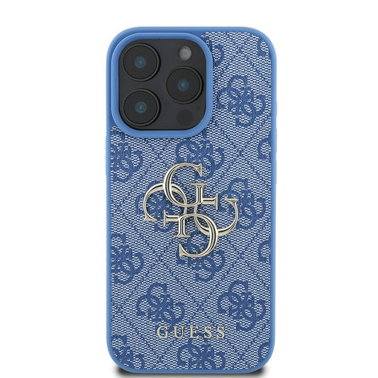 Custodia per Apple iPhone 16 Pro Max, Guess, 4G Big Logo, Blu