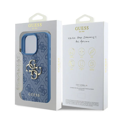 Custodia per Apple iPhone 16 Pro Max, Guess, 4G Big Logo, Blu