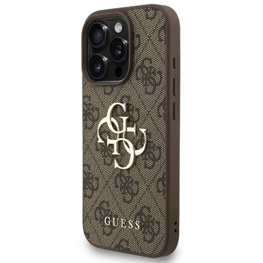 Custodia per Apple iPhone 16 Pro Max, Guess, 4G Classic Logo con Cinturino, Marrone