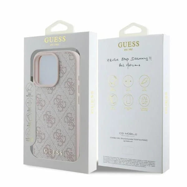 Custodia per Apple iPhone 16 Pro Max, Guess, 4G Classic, Rosa