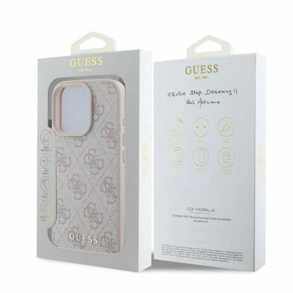 Custodia per Apple iPhone 16 Pro Max, Guess, 4G Classic, Rosa