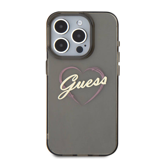 Custodia per Apple iPhone 16 Pro Max, Guess, IML Heart, Nera