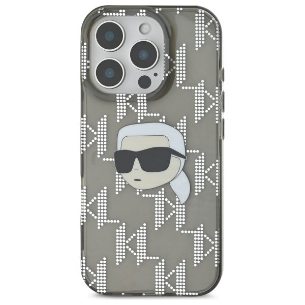 Case for Apple iPhone 16 Pro Max, Karl Lagerfeld, IML Luxury Electroplated Karl's Head, Black