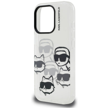Custodia per Apple iPhone 16 Pro Max, Karl Lagerfeld, IML Luxury Multi Head Pattern, Trasparente