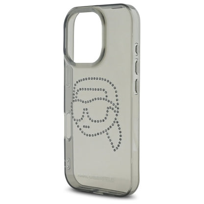 Custodia per Apple iPhone 16 Pro Max, Karl Lagerfeld, IML Rhinestones Karl's Head, Nera