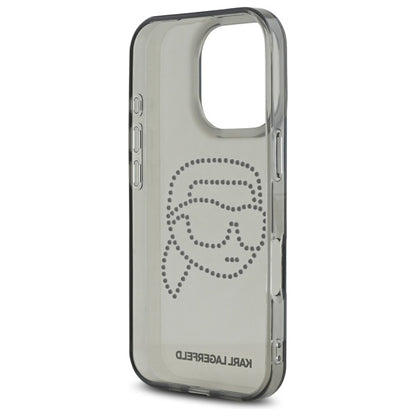 Custodia per Apple iPhone 16 Pro Max, Karl Lagerfeld, IML Rhinestones Karl's Head, Nera