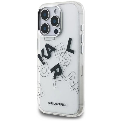 Custodia per Apple iPhone 16 Pro Max, Karl Lagerfeld, IML Sketched Graphic Logo, Trasparente