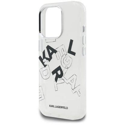 Custodia per Apple iPhone 16 Pro Max, Karl Lagerfeld, IML Sketched Graphic Logo, Trasparente