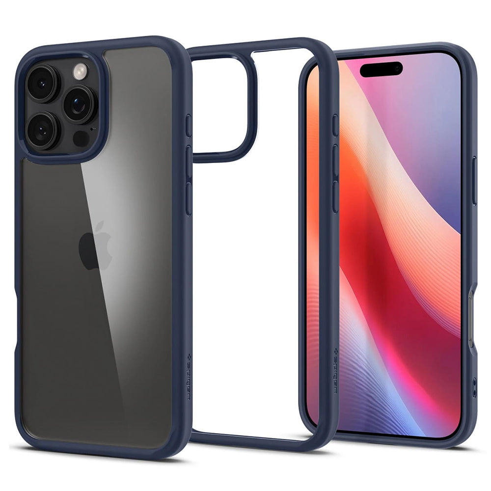Custodia per Apple iPhone 16 Pro Max, Spigen, Ultra Hybrid, Blu Navy