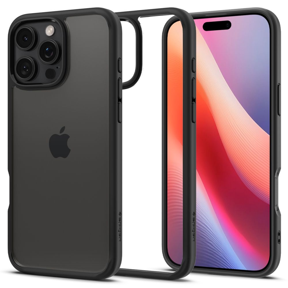 Custodia per Apple iPhone 16 Pro Max, Spigen, Ultra Hybrid, Nero Opaco ACS07996