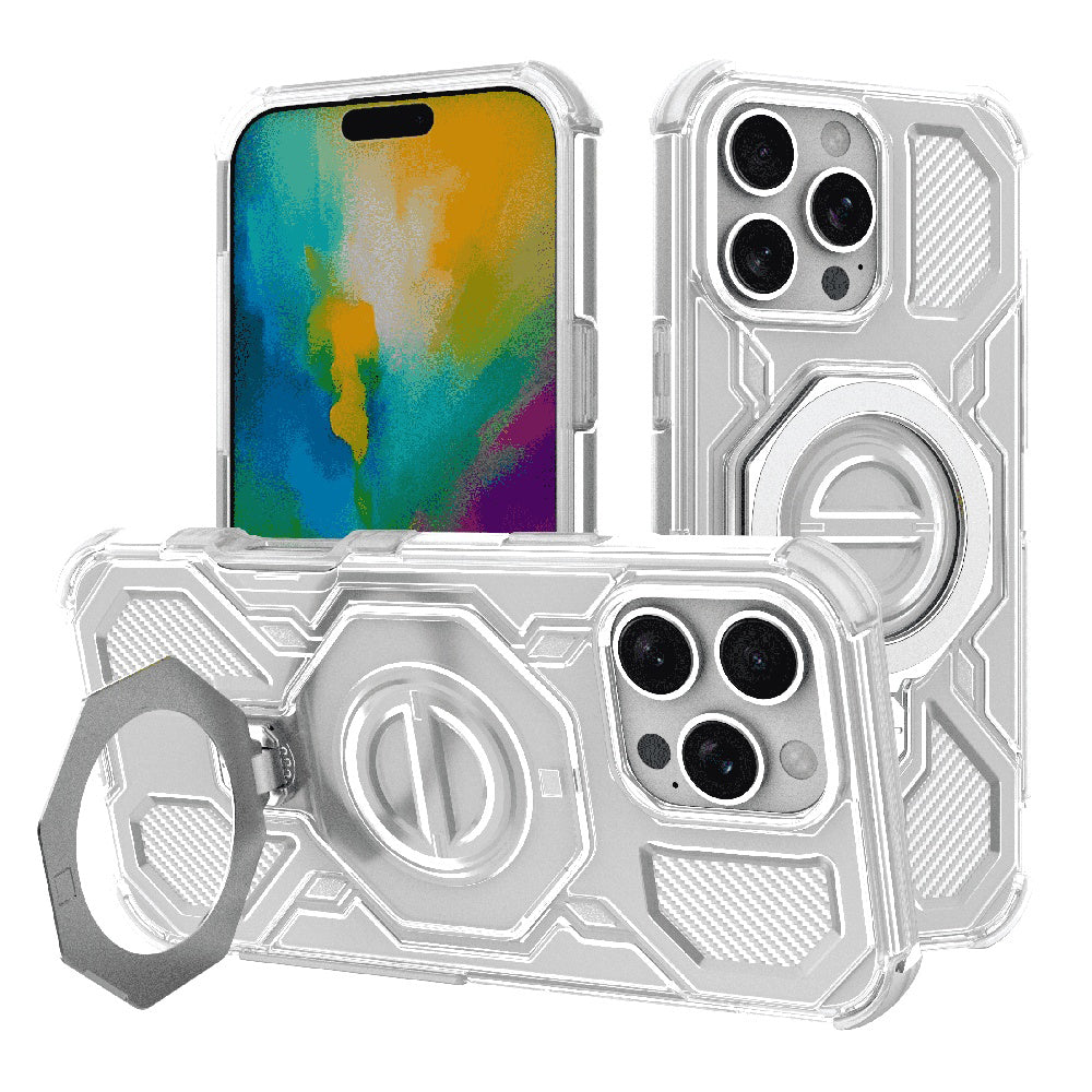 Custodia per Apple iPhone 16 Pro Max, Techsuit, Carbon Shield Pro, Bianca