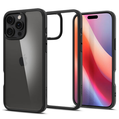 Custodia per Apple iPhone 16 Pro, Spigen, Ultra Hybrid, Nera Opaca