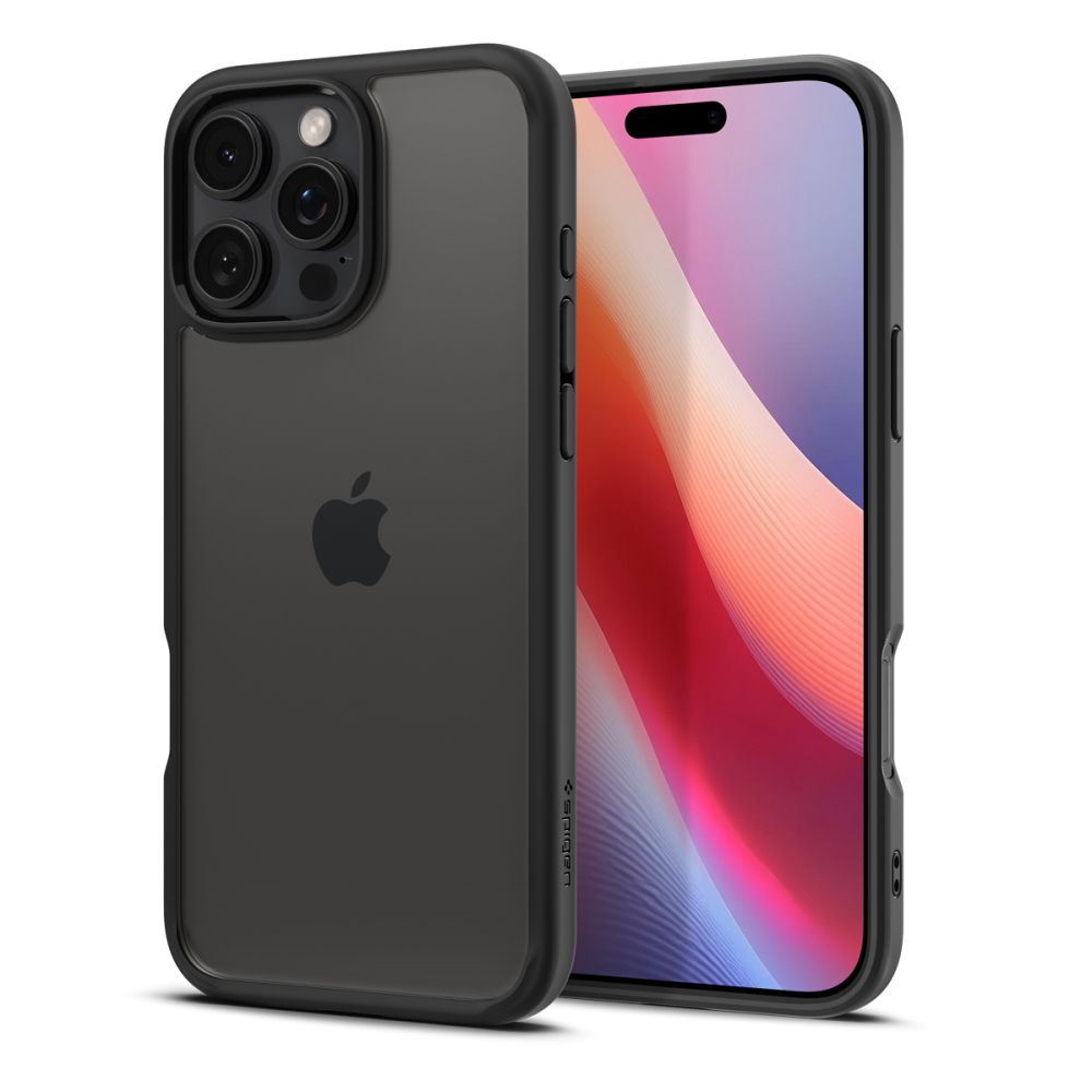 Custodia per Apple iPhone 16 Pro, Spigen, Ultra Hybrid, Nera Opaca