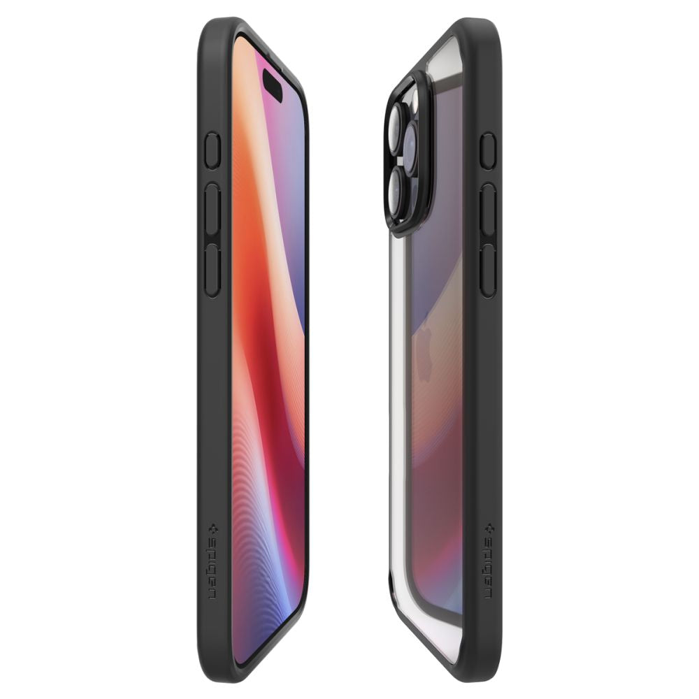 Custodia per Apple iPhone 16 Pro, Spigen, Ultra Hybrid, Nera Opaca