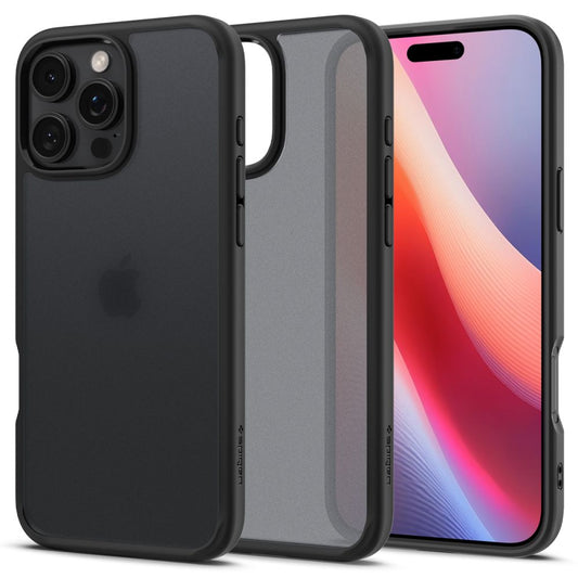 Custodia per Apple iPhone 16 Pro, Spigen, Ultra Hybrid, Nero Satinato ACS08124