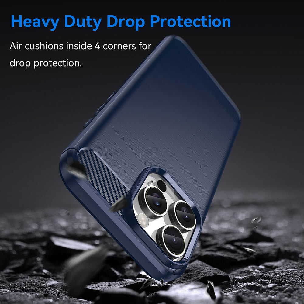 Custodia per Apple iPhone 16 Pro, Techsuit, Carbonio, Blu