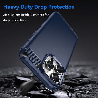 Custodia per Apple iPhone 16 Pro, Techsuit, Carbonio, Blu