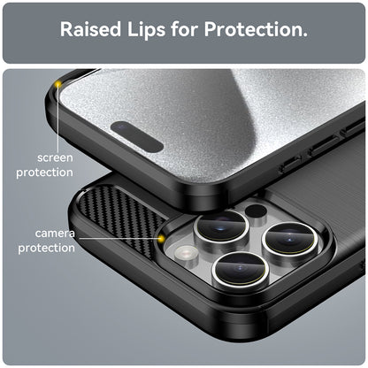 Custodia per Apple iPhone 16 Pro, Techsuit, Carbonio, Nera