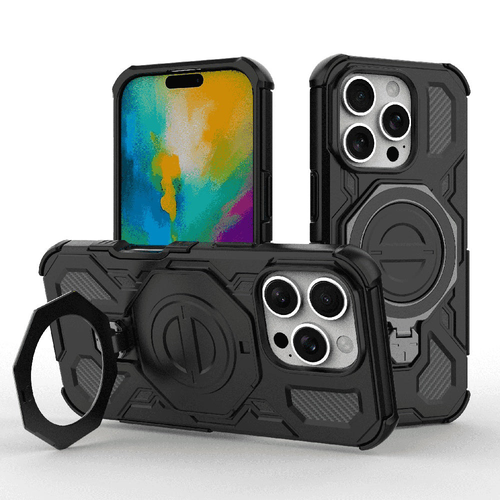 Custodia per Apple iPhone 16 Pro, Techsuit, Carbon Shield Pro, Nera