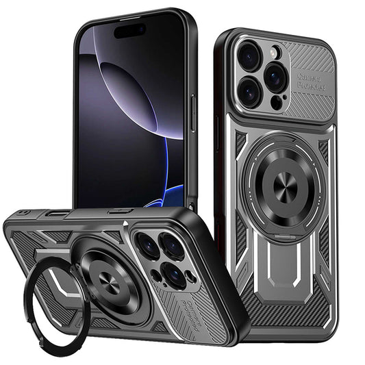 Custodia per Apple iPhone 16 Pro, Techsuit, RuggedCam, Grigio