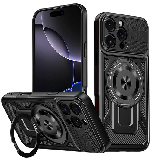 Custodia per Apple iPhone 16 Pro, Techsuit, RuggedCam, Nera
