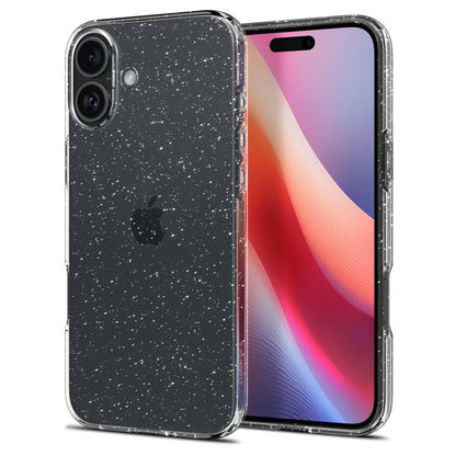 Custodia per Apple iPhone 16, Spigen, Liquid Crystal Glitter, Trasparente ACS08192