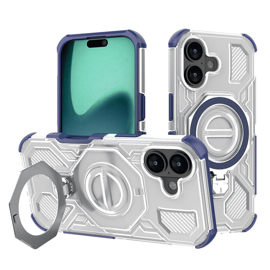 Custodia per Apple iPhone 16, Techsuit, Carbon Shield Pro, Blu