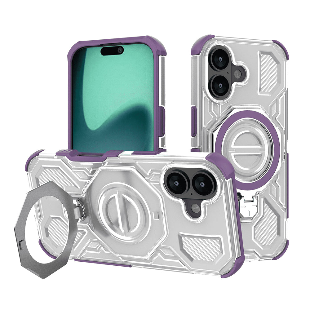 Custodia per Apple iPhone 16, Techsuit, Carbon Shield Pro, Viola