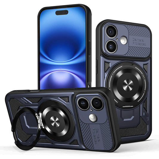 Custodia per Apple iPhone 16, Techsuit, RuggedCam, Blu