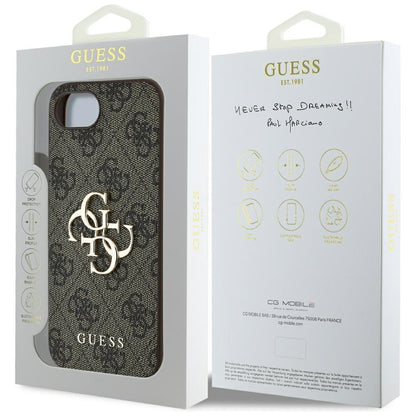 Custodia per Apple iPhone 16e, Guess, 4G Big Logo, Marrone