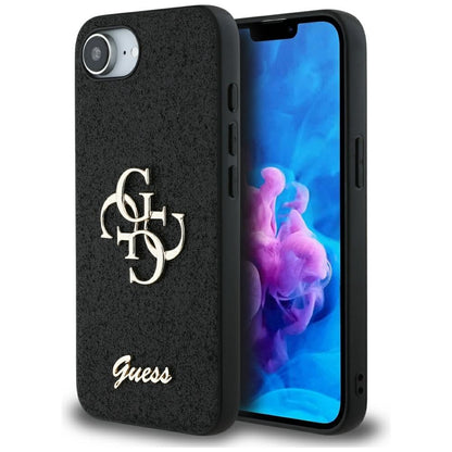 Custodia per Apple iPhone 16e, Guess, Fixed Glitter Big 4G, Nera