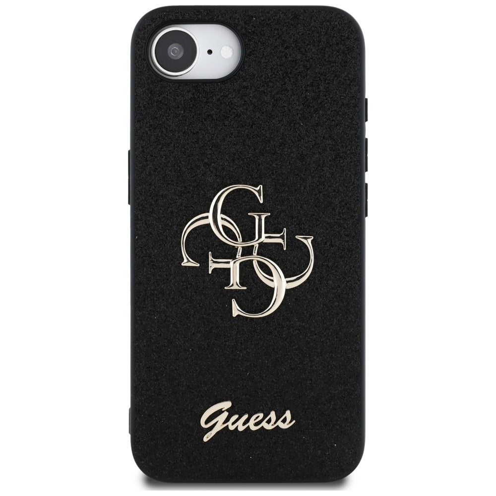 Custodia per Apple iPhone 16e, Guess, Fixed Glitter Big 4G, Nera