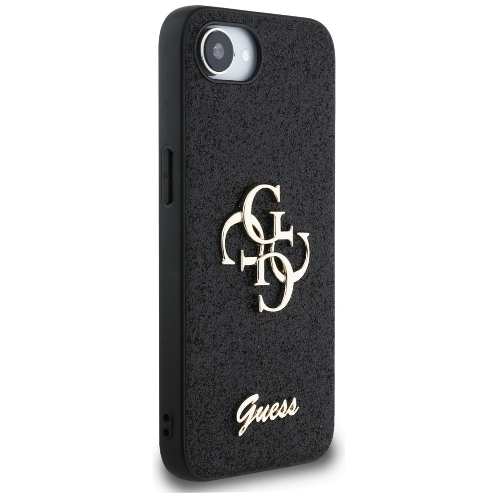 Custodia per Apple iPhone 16e, Guess, Fixed Glitter Big 4G, Nera