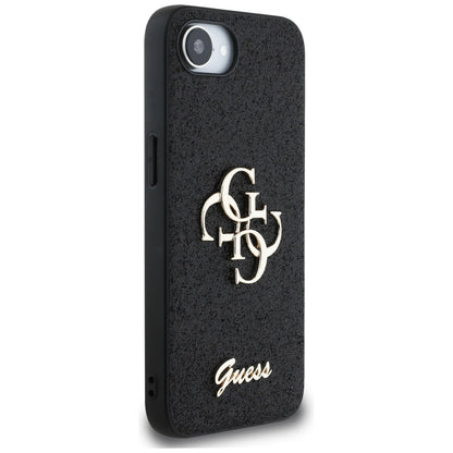 Custodia per Apple iPhone 16e, Guess, Fixed Glitter Big 4G, Nera
