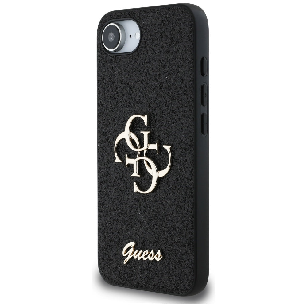Custodia per Apple iPhone 16e, Guess, Fixed Glitter Big 4G, Nera